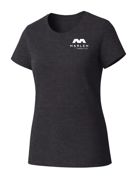 Womens Seriously Soft Heathered Charcoal T-Shirt w/Marlen Logo