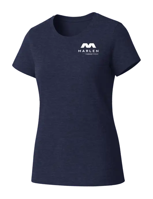 Womens Seriously Soft Heathered Navy T-Shirt w/Marlen Logo