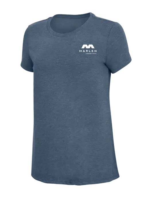 Womens Simply Soft Navy Frost 4.5oz  Poly/Combed Ring Spun Cotton T-Shirt w/Marlen Logo