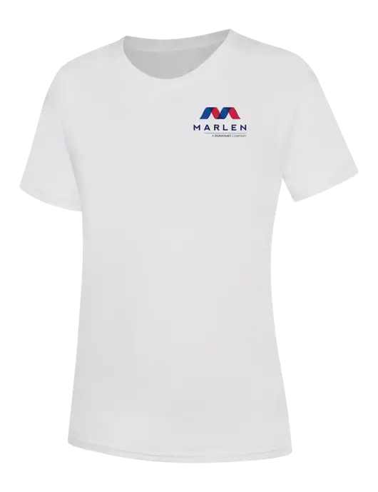 Womens White Core Blend Tee w/Marlen Logo