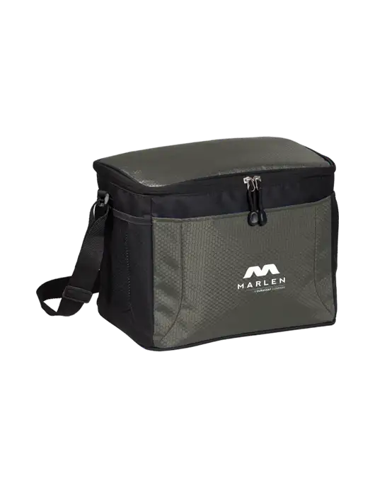 12 Can Grey/Black Cube Cooler w/Marlen Logo