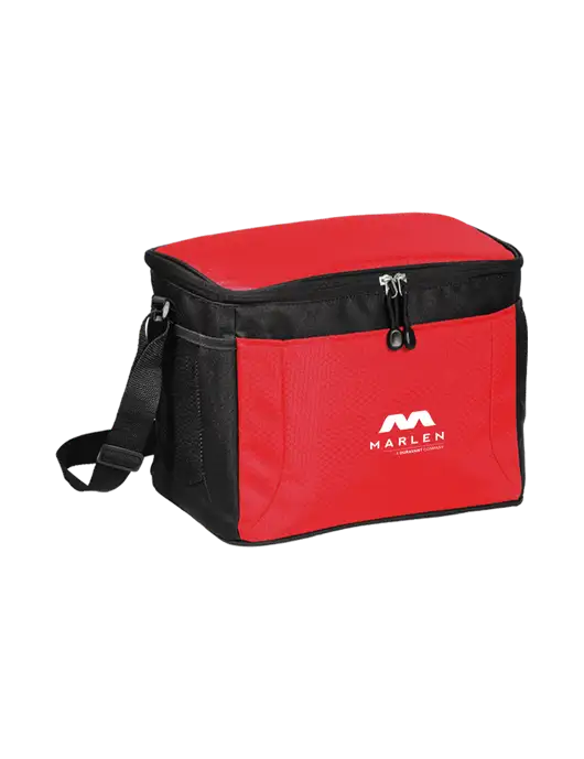 12 Can Red/Black Cube Cooler  w/Marlen Logo