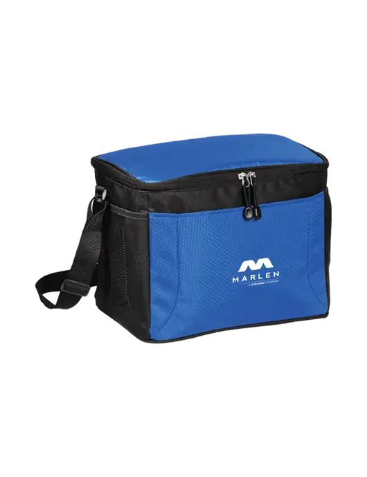 12 Can Twilight Blue/Black Cube Cooler  w/Marlen Logo