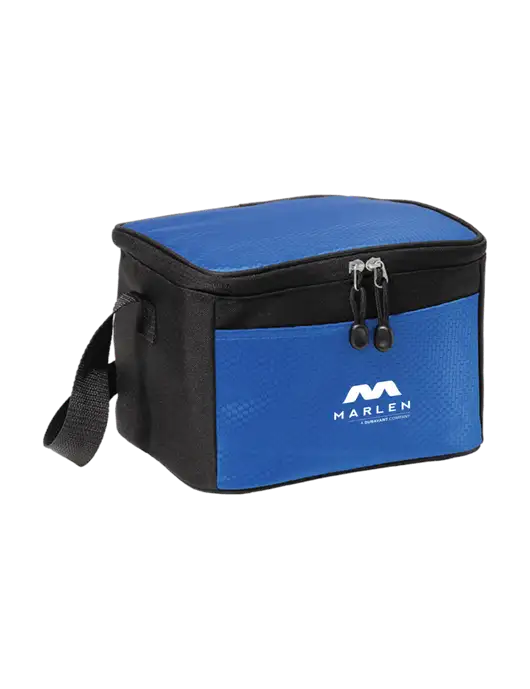 6 Can Twilight Blue/Black Cube Cooler w/Marlen Logo