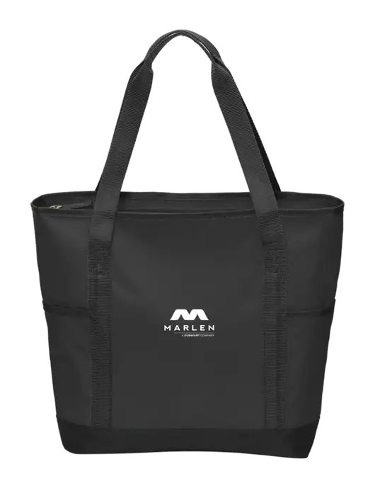 On the Go Black/Black Tote w/Marlen Logo
