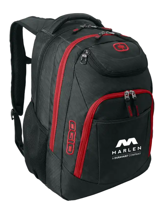 OGIO Dark Grey/Red Excelsior Laptop Backpack w/Marlen Logo