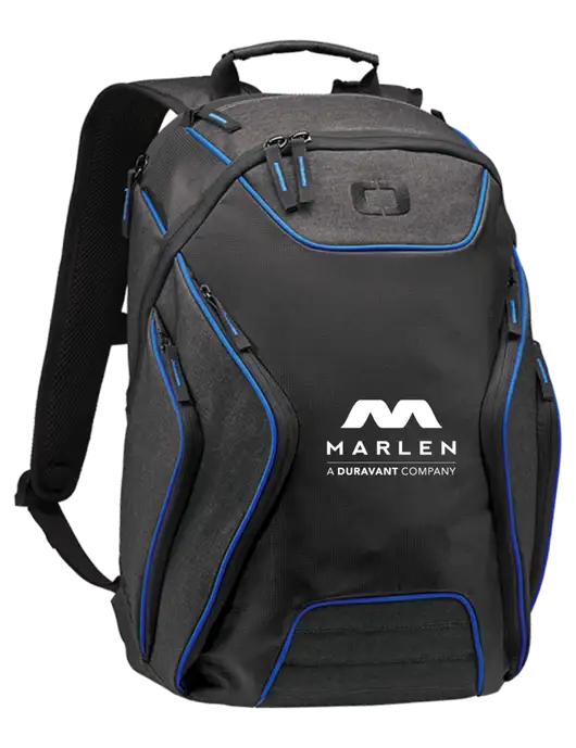 OGIO Royal Blue/Heather Grey Hatch Laptop Backpack
 w/Marlen Logo