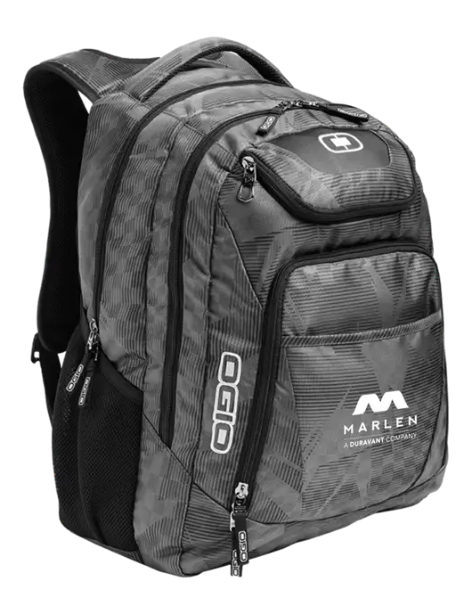 OGIO Race Day Silver Excelsior Laptop Backpack w/Marlen Logo